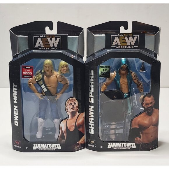 AEW Unmatched Collection Owen Hart & Shawn Spears Figure Bundle - Picture 1 of 11